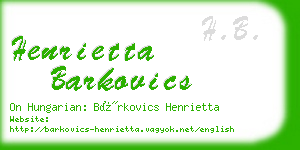 henrietta barkovics business card